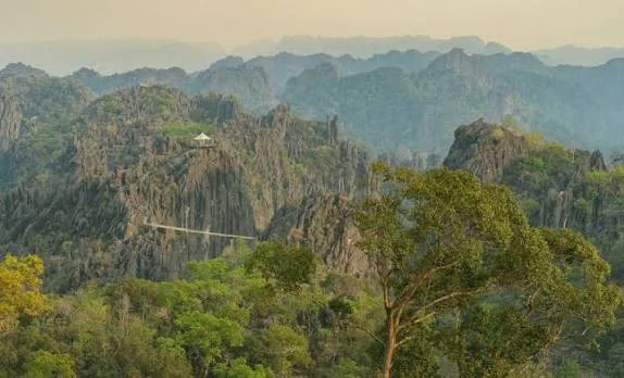 Limestone landscape near Thakhek in central Laos